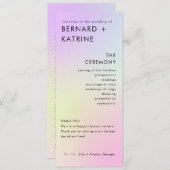 Moderne Minimal-Hochzeitsprogramme Programm (Vorne/Hinten)