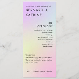 Moderne Minimal-Hochzeitsprogramme Programm