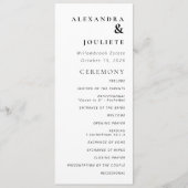 Moderne Minimal-Hochzeitsprogramme Programm (Vorderseite)