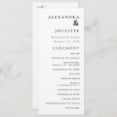 Moderne Minimal-Hochzeitsprogramme Programm (Vorne/Hinten)