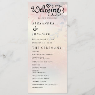 Moderne Minimal-Hochzeitsprogramme Programm
