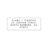 Moderne Minimal-Hochzeitssemble-Rücksendeadresse Permastempel (Design)