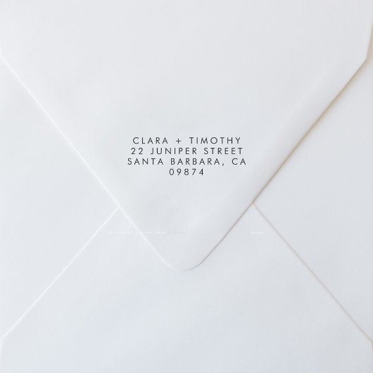 Moderne Minimal-Hochzeitssemble-Rücksendeadresse Permastempel