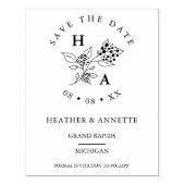 Moderne Minimal-Hochzeitstipps für Wildblumen Gummistempel (Prägung)