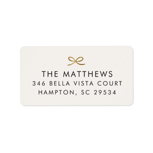 Moderne Minimal-Imitate Foil Bow Rücksendeadresse Adressaufkleber (Vorne)