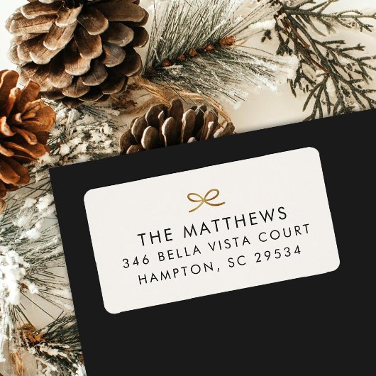 Moderne Minimal-Imitate Foil Bow Rücksendeadresse Adressaufkleber