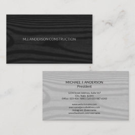 Moderne Minimal Imitate Holz Elegant Schwarz und W Visitenkarte