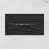 Moderne Minimal Imitate Holz Elegant Schwarz und W Visitenkarte (Vorderseite)