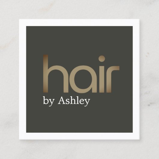 Moderne Minimal Imitate Metal Öl Schwarz Fett Haar Quadratische Visitenkarte (Vorderseite)
