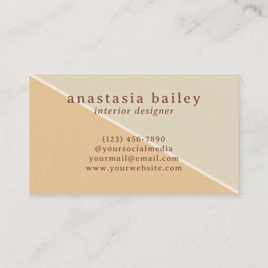 Moderne Minimal-Initialen | Earthy Tone Boho Palet Visitenkarte (Rückseite)