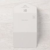 Moderne Minimal Interlocking Monogramm All In One Einladung (Außenbereich)