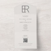 Moderne Minimal Interlocking Monogramm All In One Einladung (Innen Boden)