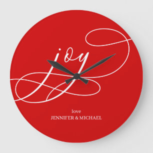 Moderne Minimal Joy Weihnachten Große Wanduhr