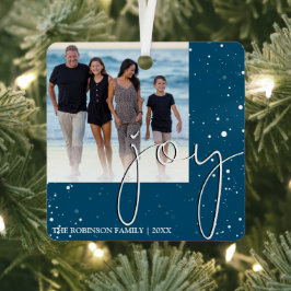 Moderne Minimal Joy | Weihnachtsfeiertag im Foto Ornament Aus Metall