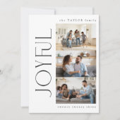 Moderne Minimal Joyful Family 3 Foto Weihnachten (Vorderseite)