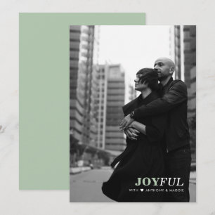 Moderne Minimal Joyful Weihnachts Foto Weihnachtsk Feiertagskarte