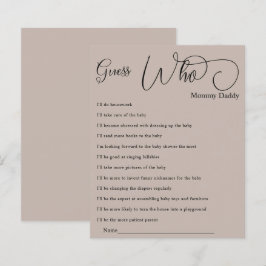 Moderne Minimal-Kalligrafie Baby-Dusche raten, wer