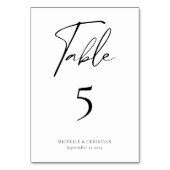 Moderne Minimal-Kalligrafie-Skriptereien Tischnummer (Rückseite)