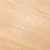 Moderne Minimal-Kalligraphie Akryllische Einladung (Ablage )