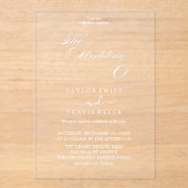 Moderne Minimal-Kalligraphie Akryllische Einladung (Vorderseite)