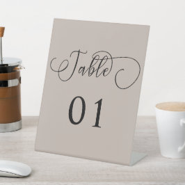 Moderne Minimal-Kalligraphie-Tischnummern Sockelschild