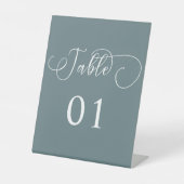 Moderne Minimal-Kalligraphie-Tischnummern Sockelschild (Vorderseite)