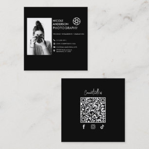 Moderne Minimal-Kamera-Fotograf-Bild-Logo Quadratische Visitenkarte