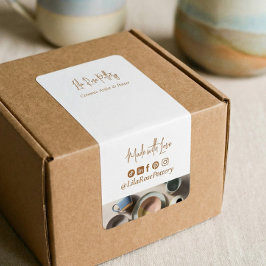 Moderne Minimal Keramik Verpackung Schachtel Wrap Adressaufkleber