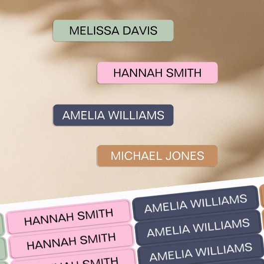 Moderne Minimal Kids Wasserdichte Namensschilder Etiketten