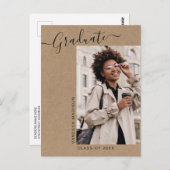 Moderne Minimal Kraft 1 Foto Grad Bekanntgabe Postkarte (Vorne/Hinten)