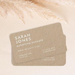 Moderne Minimal Kraft Business Card Visitenkarte