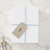 Moderne Minimal Kraft Rustic Monogram Gastgeschenk Geschenkanhänger (Mit Garn)