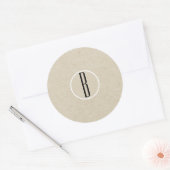 Moderne Minimal Kraft Rustic Monogram Gastgeschenk Runder Aufkleber (Umschlag)