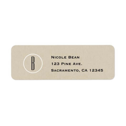 Moderne Minimal Kraft Rustikale Eleganz Monogramm (Vorne)