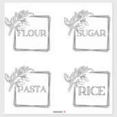 Moderne Minimal Küchenpantry-Speicherplatten Aufkleber (Blatt)