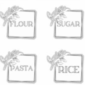 Moderne Minimal Küchenpantry-Speicherplatten Aufkleber (Vorderseite)