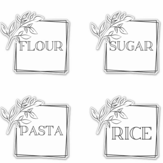 Moderne Minimal Küchenpantry-Speicherplatten Aufkleber (Vorderseite)