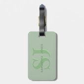 Moderne Minimal kühne Initials Einfache grüne Mono Gepäckanhänger (Rückseite vertikal)