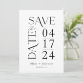 Moderne Minimal kühne Save the Date Typografie (Stehend Vorderseite)