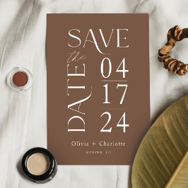 Moderne Minimal kühne Save the Date Typografie