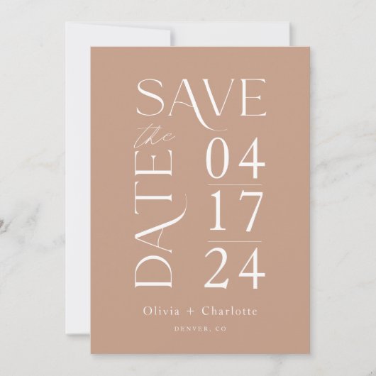 Moderne Minimal kühne Save the Date Typografie (Vorderseite)