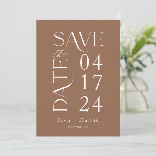 Moderne Minimal kühne Save the Date Typografie (Stehend Vorderseite)