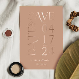 Moderne Minimal kühne Save the Date Typografie Folieneinladung