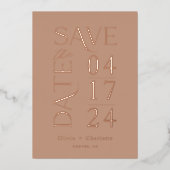 Moderne Minimal kühne Save the Date Typografie Folieneinladung (Vorderseite)