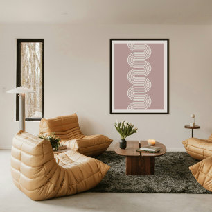 Moderne Minimal-Kunstprint mit rosa lombardischen Poster