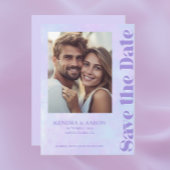 Moderne Minimal Lavendel Hochzeit retten den Termi Einladung