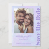 Moderne Minimal Lavendel Hochzeit retten den Termi Einladung (Vorderseite)