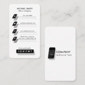 Moderne Minimal-Logo Social Media Icons Chic Visitenkarte (Vorne/Hinten)