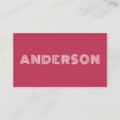 Moderne Minimal Magenta Typografie Beruflich Visitenkarte (Vorderseite)