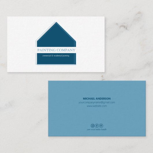 Moderne Minimal-Maler Visitenkarte (Vorne/Hinten)